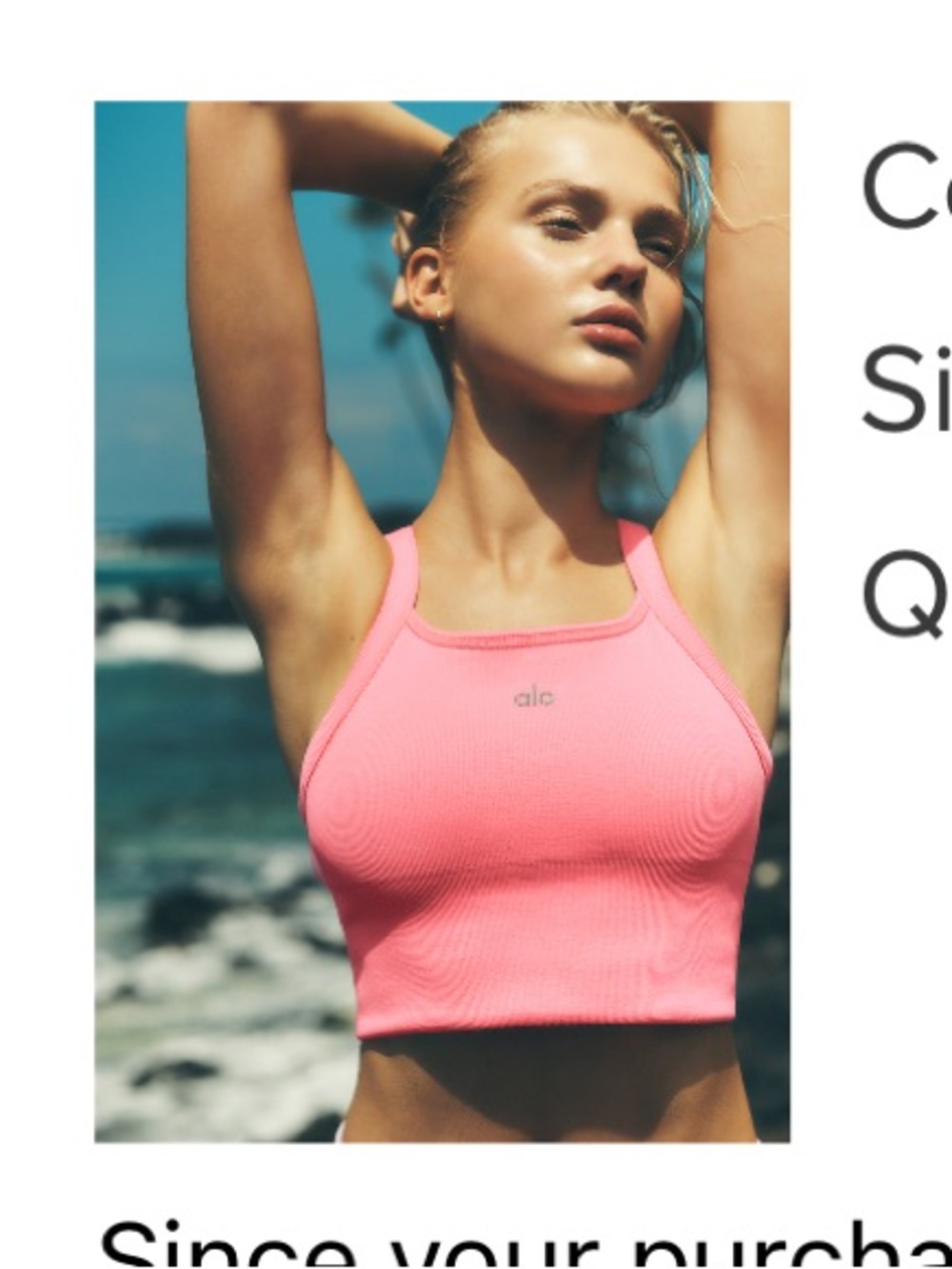 ALO Yoga Ribbed Crop Sports Bra - Neon Pink